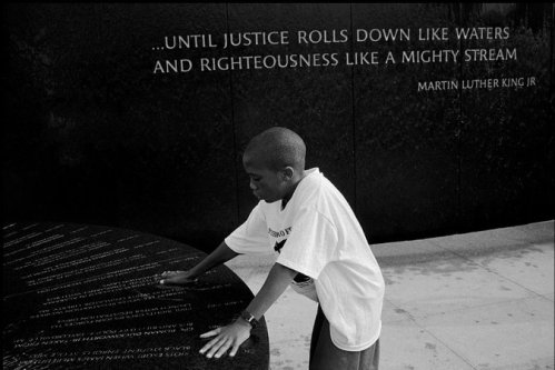 At the Civil Rights Memorial in Montgomery, Ala., in 1995. Credit Eli Reed/Magnum Photo
